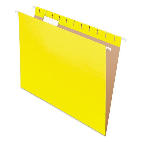 Colored Hanging Folders, Letter Size, 1/5-Cut Tabs, Yellow, 25/Box [SKU: PFX81606]