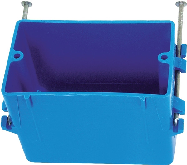 Carlon B118A Outlet Box, 1 -Gang, 4 -Knockout, PVC, Blue, Captive Nail Mounting [SKU: ORG6915730]