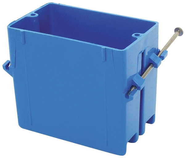 Carlon B120A-UPC Outlet Box, 1 -Gang, 4 -Knockout, PVC, Blue, Captive Nail Mounting [SKU: ORG6915763]