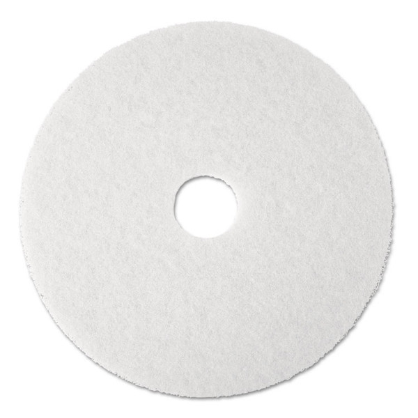 Low-Speed Super Polishing Floor Pads 4100, 19" Diameter, White, 5/Carton [SKU: MMM08483]