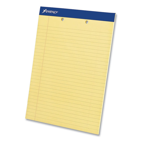 Perforated Writing Pads, Wide/Legal Rule, 50 Canary-Yellow 8.5 x 11.75 Sheets, Dozen [SKU: AMP20224]