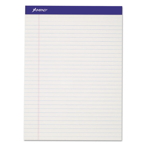 Perforated Writing Pads, Wide/Legal Rule, 50 White 8.5 x 11.75 Sheets, Dozen [SKU: TOP20320]