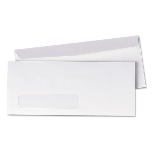 Invoice-Format Address-Window Envelope, #10, Commercial Flap, Gummed Closure, 4.13 x 9.5, White, 500/Box [SKU: QUA90120]