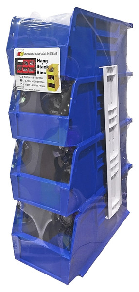 QUANTUM STORAGE SYSTEMS RQUS230BL Hang and Stack Bin, 30 lb Capacity, Polypropylene, Blue, 11 in L, 5-1/2 in W [SKU: ORG3352481]