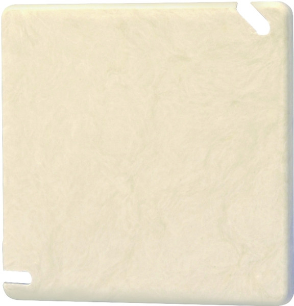 Allied Moulded 9344 Electrical Junction Box Cover, 4 in L, 4 in W, Square, PVC, Beige/Tan [SKU: ORG6335012]
