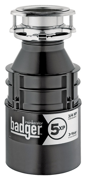 InSinkErator Badger Series 75993 Garbage Disposal, 26 oz Grinding Chamber, 3/4 hp Motor, 120 V, Steel [SKU: ORG3785417]