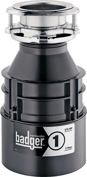 InSinkErator Badger Series 76039H Garbage Disposal, 26 oz Grinding Chamber, 1/3 hp Motor, 120 V, Steel [SKU: ORG9442096]