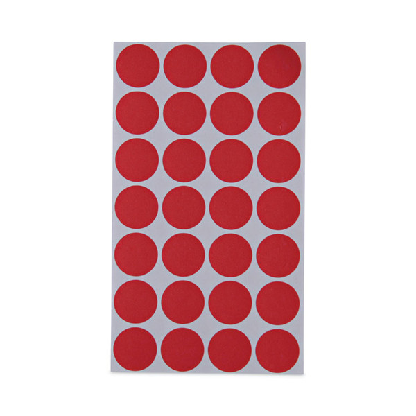 Self-Adhesive Removable Color-Coding Labels, 0.75" dia, Red, 28/Sheet, 36 Sheets/Pack [SKU: UNV40103]