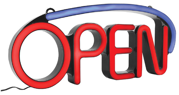 HY-KO LED-OP1 LED Sign, OPEN, Plastic, 23-5/8 in H x 14-3/4 in W Dimensions [SKU: ORG0250258]