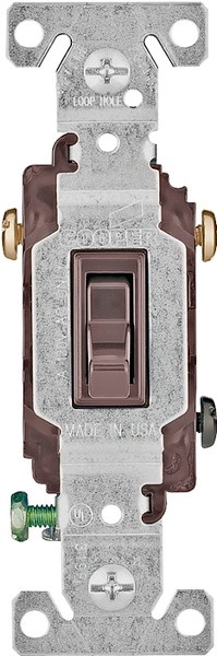 Eaton Wiring Devices 1303-7B-BOX Toggle Switch, 15 A, 120 V, Polycarbonate Housing Material, Brown [SKU: ORG4582029]