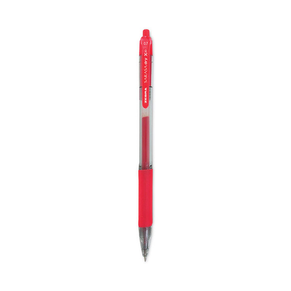 Sarasa Dry Gel X20 Gel Pen, Retractable, Medium 0.7 mm, Red Ink, Translucent Red Barrel, 12/Pack [SKU: ZEB46830]