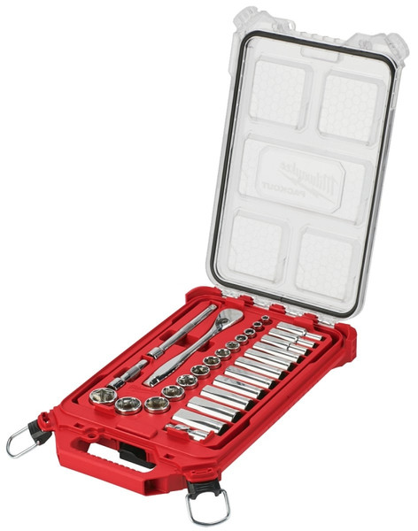 Milwaukee 48-22-9481 SAE Ratchet and Socket Set, Alloy Steel, Chrome, Specifications: 3/8 in Drive [SKU: ORG1388735]