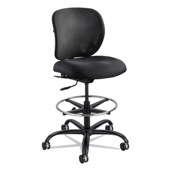 Vue Heavy-Duty Extended-Height Stool, Supports Up to 350 lb, 23" to 32.5" Seat Height, Black Fabric [SKU: SAF3394BL]