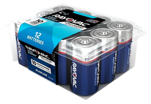RAYOVAC 814-12PPK Battery, 1.5 V Battery, 7245 mAh, C Battery, Alkaline [SKU: ORG7380629]