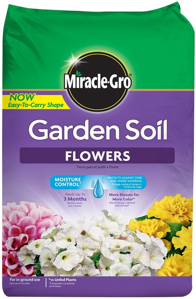 Miracle-Gro 70359430 Flower Garden Soil, Solid, 1.5 cu-ft Bag [SKU: ORG5893490]