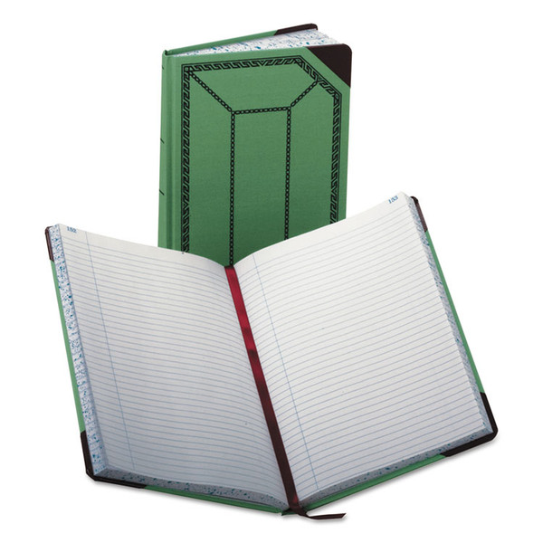 Account Record Book, Record-Style Rule, Green/Black/Red Cover, 12.13 x 7.44 Sheets, 300 Sheets/Book [SKU: BOR6718300R]