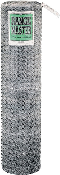 Rangemaster 6004 Poultry Net, 150 ft L, 60 in W, 20 Gauge, Hexagonal Mesh, 2 in Mesh, Steel [SKU: ORG4410742]