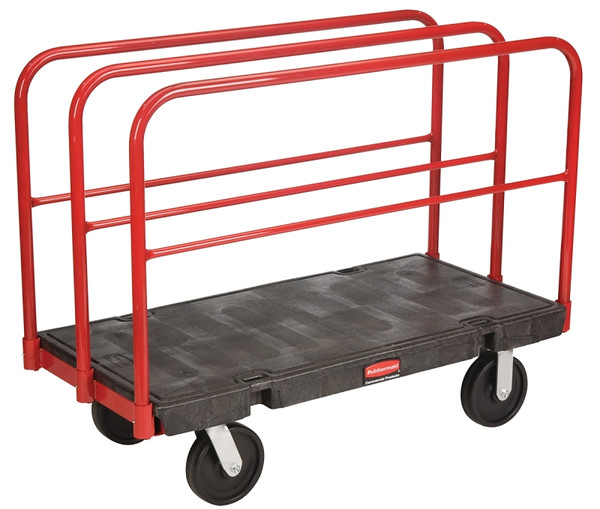 Rubbermaid FG 4468-00BLA Sheet and Panel Truck, 2000 lb, 48 in L Platform, 24 in W Platform, 4-Wheel, Swivel Wheel [SKU: ORG8913824]