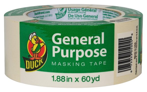 Duck 394700 Masking Tape, 60 yd L, 1.88 in W, Beige [SKU: ORG2668978]