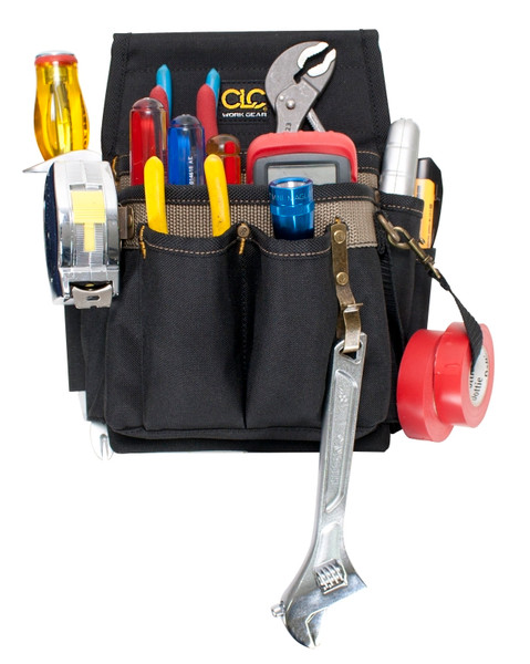 CLC Tool Works Series 1505 Tool Pouch, 10-Pocket, Polyester, Black/Tan, 7-1/2 in W, 11 in H, 6-1/4 in D [SKU: ORG1918325]