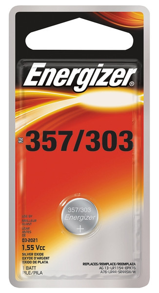 Energizer 357BPZ Coin Cell Battery, 1.5 V Battery, 150 mAh, 357 Battery, Silver Oxide [SKU: ORG8420804]