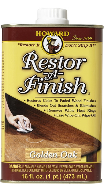 HOWARD RF3016 Wood Restorer, Golden Oak, Liquid, 16 oz, Can [SKU: ORG6435465]