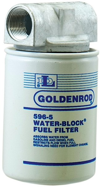 DL Goldenrod Water Block 596 Fuel Filter, 1 in Connection, NPT, 25 gpm [SKU: ORG6221022]