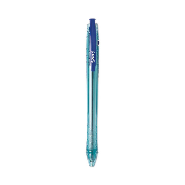 ReVolution Ocean Bound Ballpoint Pen, Retractable, Medium 1 mm, Blue Ink/Translucent Blue Barrel, Dozen [SKU: BICBPRR11BE]