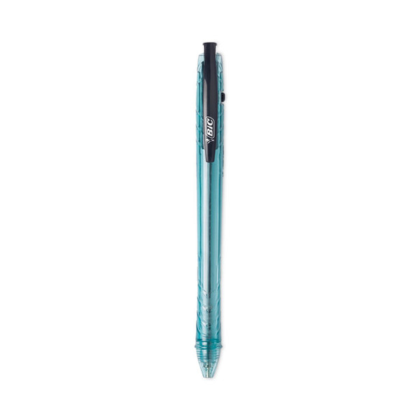 ReVolution Ocean Bound Ballpoint Pen, Retractable, Medium 1 mm, Black Ink/Translucent Blue Barrel, Dozen [SKU: BICBPRR11BK]