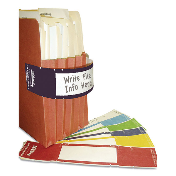 File Pocket Handles, 9.63 x 2, Dark Blue/White, 4/Sheet, 12 Sheets/Pack [SKU: TAB68807]