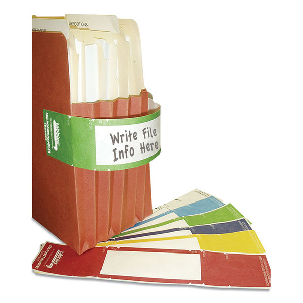 File Pocket Handles, 9.63 x 2, Green/White,4/Sheet, 12 Sheets/Pack [SKU: TAB68809]