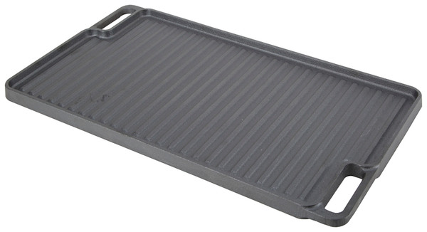 Omaha Grill Plate, 17-3/4 in L, Steel, Black, Build-in Handle [SKU: ORG9435850]