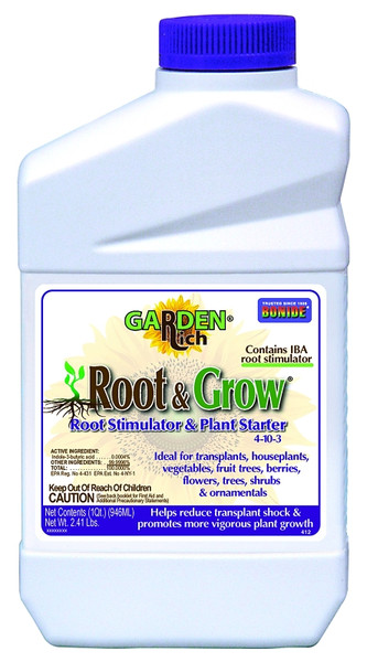 Bonide Root & Grow 412 Root Stimulator, 1 qt, Liquid, 4-10-3 N-P-K Ratio [SKU: ORG0212092]