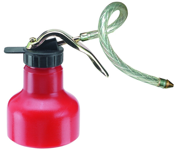 Lubrimatic 50-592 Pistol Flexible Oiler, 6 oz Capacity, 4-1/4 in H, Flexible Spout, Steel, Epoxy-Coated, Red [SKU: ORG6786131]