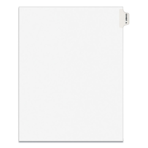 Avery-Style Preprinted Legal Side Tab Divider, 26-Tab, Exhibit A, 11 x 8.5, White, 25/Pack, (1371) [SKU: AVE01371]