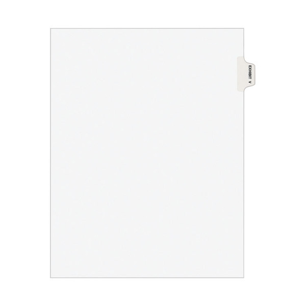 Avery-Style Preprinted Legal Side Tab Divider, 26-Tab, Exhibit V, 11 x 8.5, White, 25/Pack, (1392) [SKU: AVE01392]