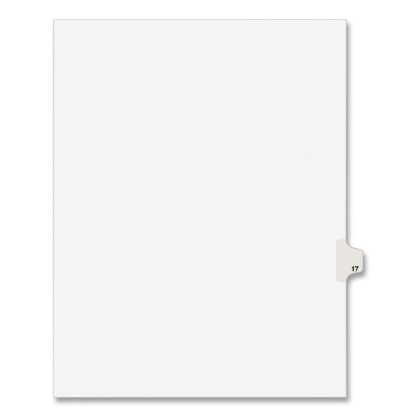 Preprinted Legal Exhibit Side Tab Index Dividers, Avery Style, 10-Tab, 17, 11 x 8.5, White, 25/Pack, (1017) [SKU: AVE01017]
