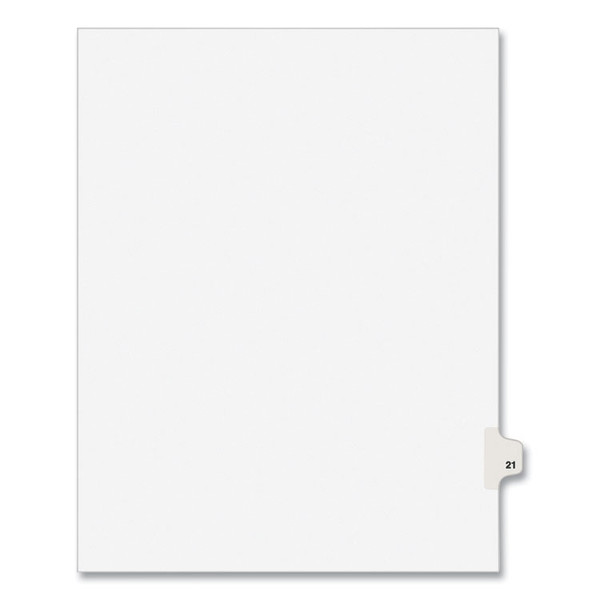 Preprinted Legal Exhibit Side Tab Index Dividers, Avery Style, 10-Tab, 21, 11 x 8.5, White, 25/Pack, (1021) [SKU: AVE01021]