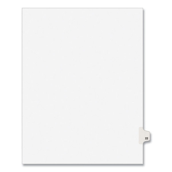Preprinted Legal Exhibit Side Tab Index Dividers, Avery Style, 10-Tab, 22, 11 x 8.5, White, 25/Pack, (1022) [SKU: AVE01022]