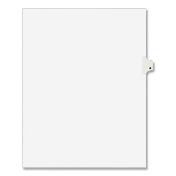 Preprinted Legal Exhibit Side Tab Index Dividers, Avery Style, 10-Tab, 34, 11 x 8.5, White, 25/Pack, (1034) [SKU: AVE01034]