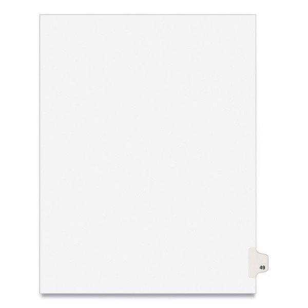 Preprinted Legal Exhibit Side Tab Index Dividers, Avery Style, 10-Tab, 49, 11 x 8.5, White, 25/Pack, (1049) [SKU: AVE01049]