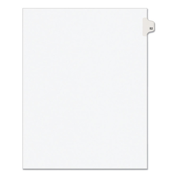 Preprinted Legal Exhibit Side Tab Index Dividers, Avery Style, 10-Tab, 52, 11 x 8.5, White, 25/Pack, (1052) [SKU: AVE01052]
