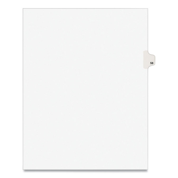 Preprinted Legal Exhibit Side Tab Index Dividers, Avery Style, 10-Tab, 58, 11 x 8.5, White, 25/Pack, (1058) [SKU: AVE01058]