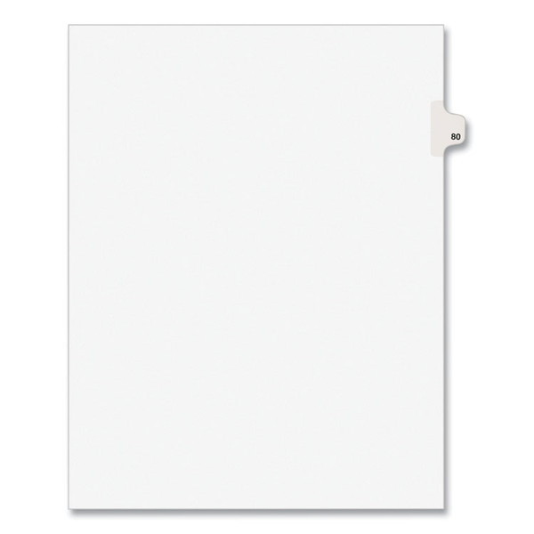 Preprinted Legal Exhibit Side Tab Index Dividers, Avery Style, 10-Tab, 80, 11 x 8.5, White, 25/Pack, (1080) [SKU: AVE01080]