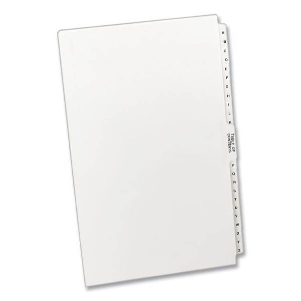 Preprinted Legal Exhibit Side Tab Index Dividers, Avery Style, 27-Tab, A to Z, 14 x 8.5, White, 1 Set [SKU: AVE11375]