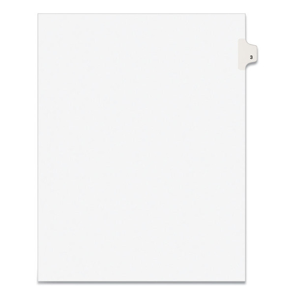 Preprinted Legal Exhibit Side Tab Index Dividers, Avery Style, 10-Tab, 3, 11 x 8.5, White, 25/Pack [SKU: AVE11913]