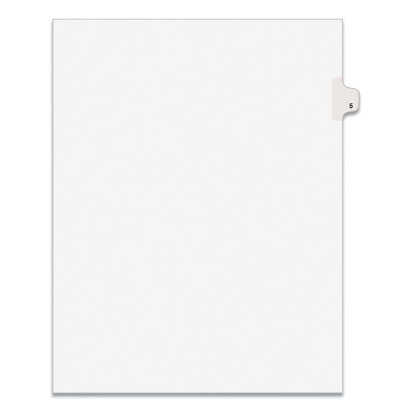 Preprinted Legal Exhibit Side Tab Index Dividers, Avery Style, 10-Tab, 5, 11 x 8.5, White, 25/Pack [SKU: AVE11915]