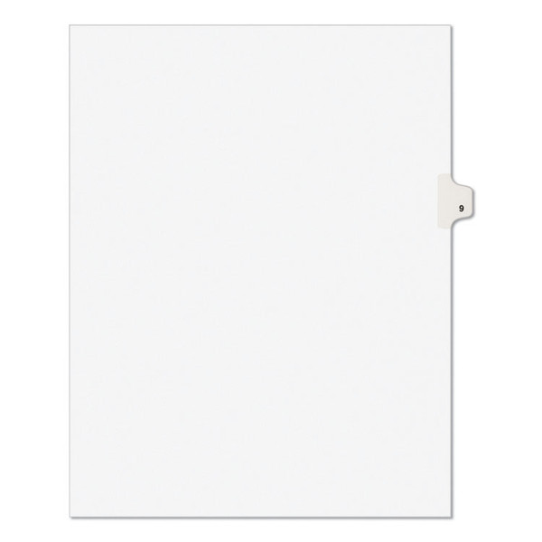 Preprinted Legal Exhibit Side Tab Index Dividers, Avery Style, 10-Tab, 9, 11 x 8.5, White, 25/Pack [SKU: AVE11919]
