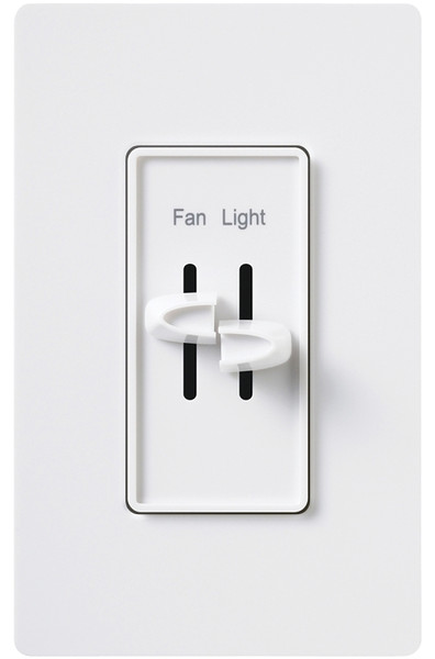 Lutron S2-LFSQH-WH Fan/Light Control, 1-Pole, 1.5 A, 120 V, White [SKU: ORG6768519]
