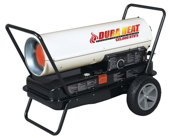 Dura Heat DFA135C Kero Forced Air Heater with Thermostat, 10 gal Fuel Tank, Kerosene, 135000 Btu, White [SKU: ORG7547839]